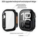PC Watch Case for Apple Watch Series 9 / 8 / 7 45mm Waterproof Dustproof Frame with Tempered Glass Film - Black - 4