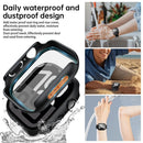 PC Watch Case for Apple Watch Series 9 / 8 / 7 45mm Waterproof Dustproof Frame with Tempered Glass Film - Black - 5