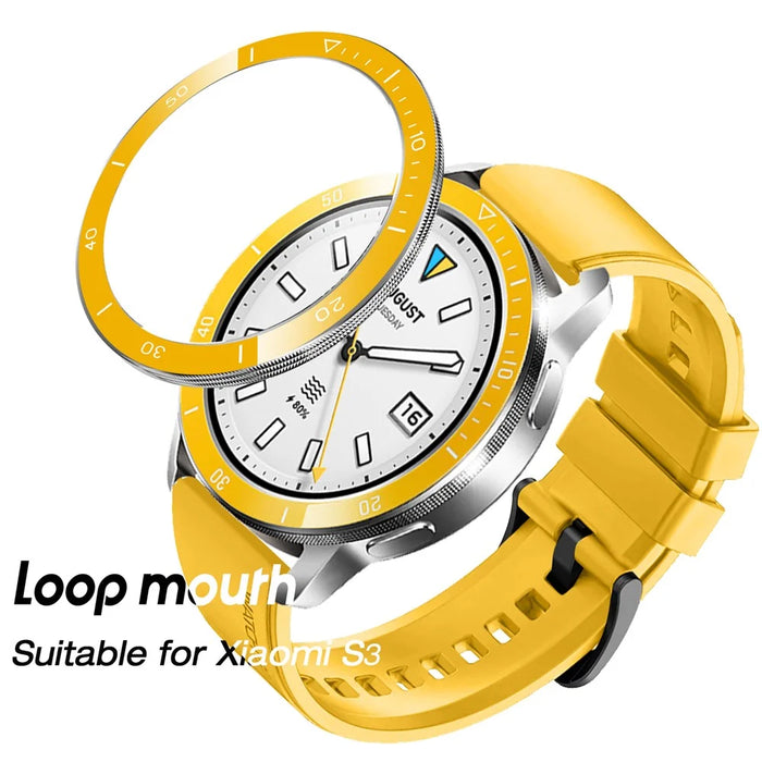 For Xiaomi Watch S4 / S3 Metal Watch Bezel Smartwatch Accessory - Yellow - 3
