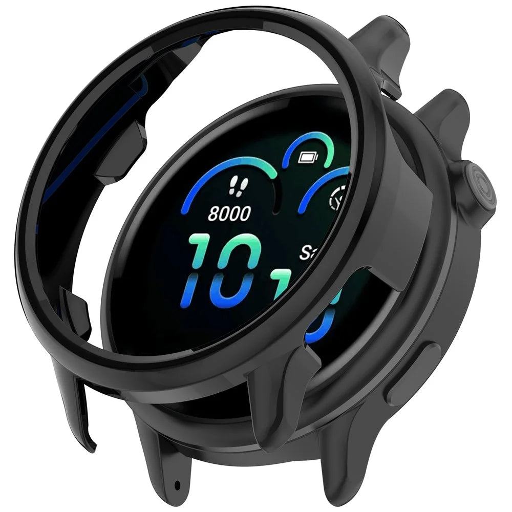 For Garmin Vivoactive 6 Half Coverage Hollow-Out Protective Cover PC Watch Frame Case - Glossy Black - 1