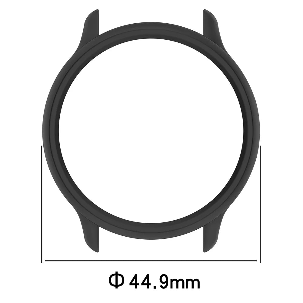 For Garmin Vivoactive 6 Half Coverage Hollow-Out Protective Cover PC Watch Frame Case - Glossy Black - 7