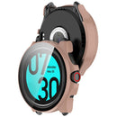 For TicWatch Pro 5 Enduro Hard PC Case All Around Watch Cover with Tempered Glass Film - Pink - 3