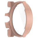 For TicWatch Pro 5 Enduro Hard PC Case All Around Watch Cover with Tempered Glass Film - Pink - 5