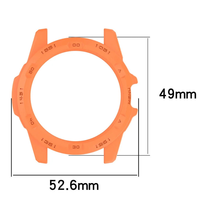 For TicWatch Atlas TPU Watch Case Hollow Shockproof Bumper Frame - Orange - 7