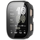 For Huami Amazfit Bip 6 (A2435) Watch Case PC Frame Cover with Tempered Glass Screen Film - Glossy Black - 2