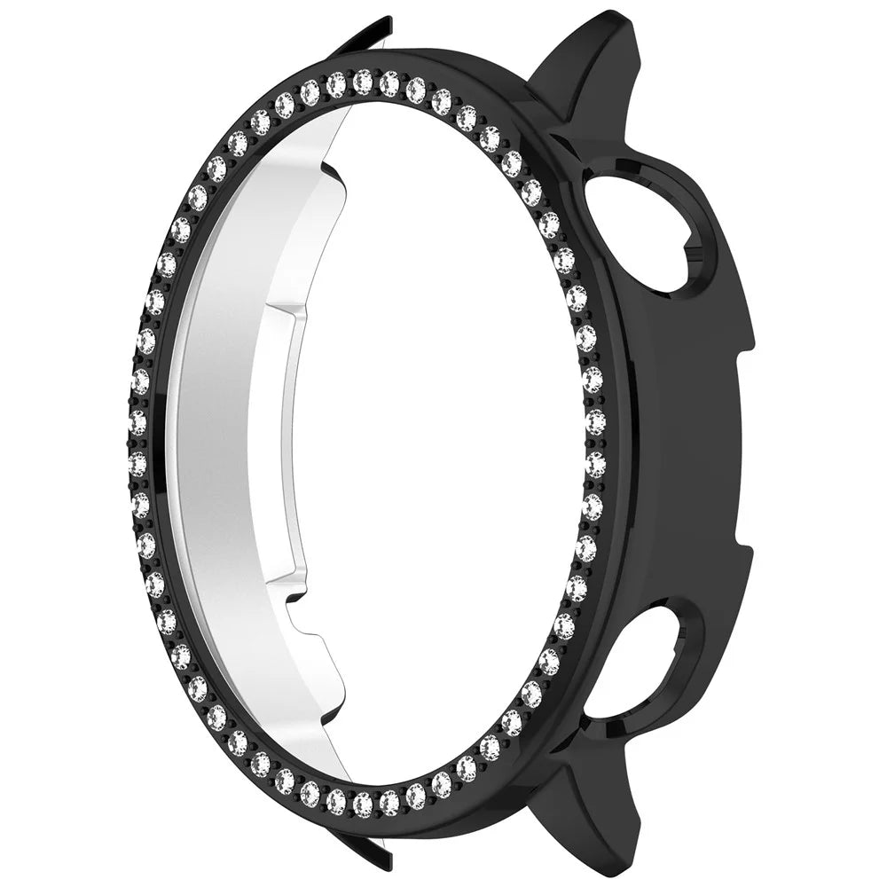 For Oppo Watch X2 Mini / OnePlus Watch 3 43mm Watch Case Rhinestone Decorative Hollow Design Electroplating PC Watch Cover - Black - 4