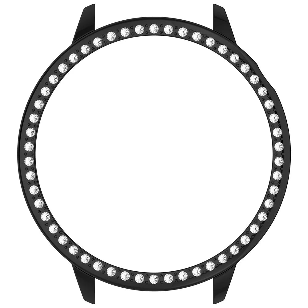 For Oppo Watch X2 Mini / OnePlus Watch 3 43mm Watch Case Rhinestone Decorative Hollow Design Electroplating PC Watch Cover - Black - 6