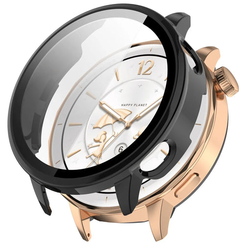 For Oppo Watch X2 Mini / OnePlus Watch 3 43mm Watch Case PC Frame Cover with Tempered Glass Screen Film - Black - 1