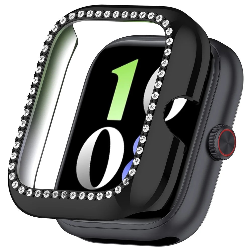 For vivo Watch GT  /  iQOO Watch GT Watch Case Rhinestone Decorative Hollow Design Electroplating PC Watch Cover - Black - 1