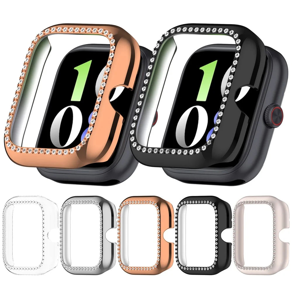 For vivo Watch GT  /  iQOO Watch GT Watch Case Rhinestone Decorative Hollow Design Electroplating PC Watch Cover - Black - 7