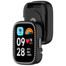 For Xiaomi Redmi Watch 3 Active  /  Watch 3 Lite Watch Case Rhinestone Decor Hollow Design Electroplating PC Watch Cover - Black - 3