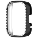 For Xiaomi Redmi Watch 3 Active  /  Watch 3 Lite Watch Case Rhinestone Decor Hollow Design Electroplating PC Watch Cover - Black - 4