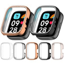 For Xiaomi Redmi Watch 3 Active  /  Watch 3 Lite Watch Case Rhinestone Decor Hollow Design Electroplating PC Watch Cover - Black - 7