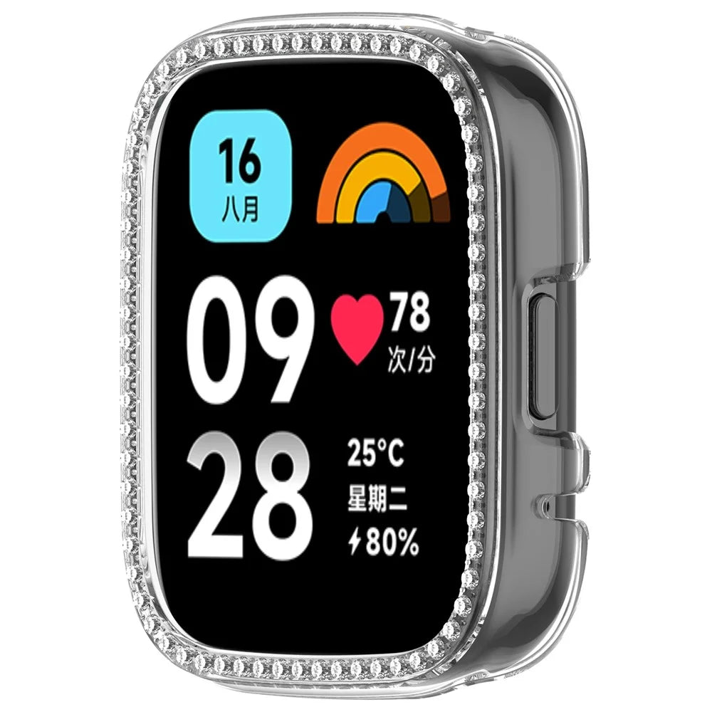 For Xiaomi Redmi Watch 3 Lite  /  Watch 3 Active Clear Watch Case Rhinestone Decorative Hollow Design PC Watch Cover - 2