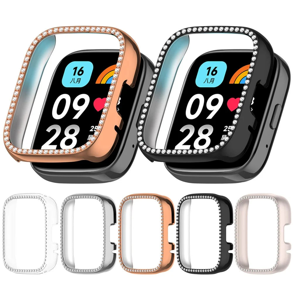 For Xiaomi Redmi Watch 3 Lite  /  Watch 3 Active Clear Watch Case Rhinestone Decorative Hollow Design PC Watch Cover - 7