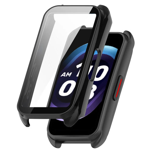 For Keep B5 Watch Case PC Frame Cover with Tempered Glass Screen Film - Black - 1