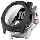 For TicWatch Atlas Watch Case PC Frame Cover with Tempered Glass Screen Film - Black - 1