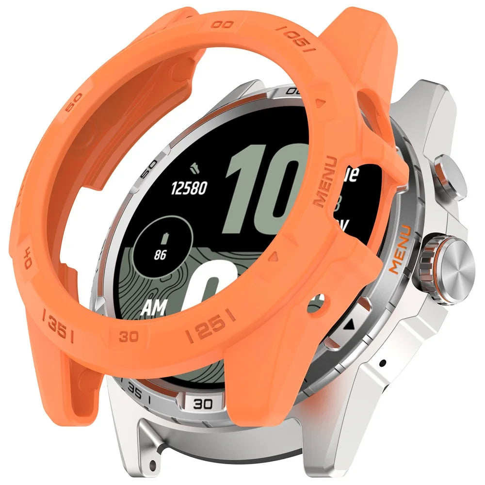 For TicWatch Atlas TPU Protective Case Hollow Design Shockproof Watch Cover - Orange - 1