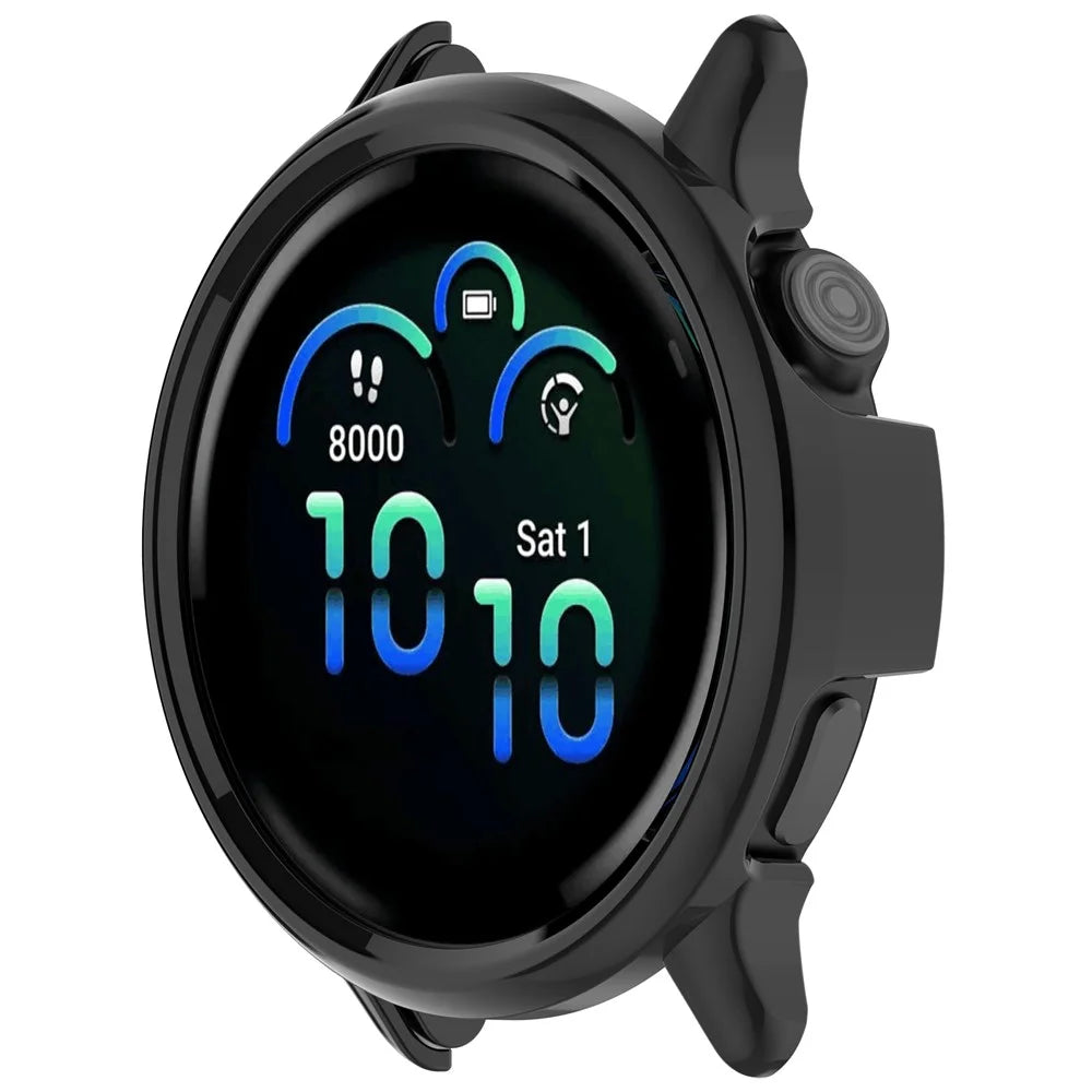 For Garmin Vivoactive 6 Case Half-Wrapped Hollow Hard PC Watch Cover - Black - 2