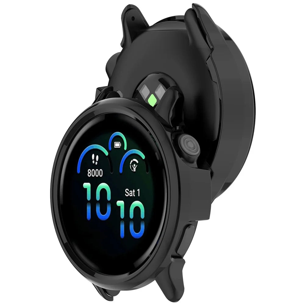 For Garmin Vivoactive 6 Case Half-Wrapped Hollow Hard PC Watch Cover - Black - 3