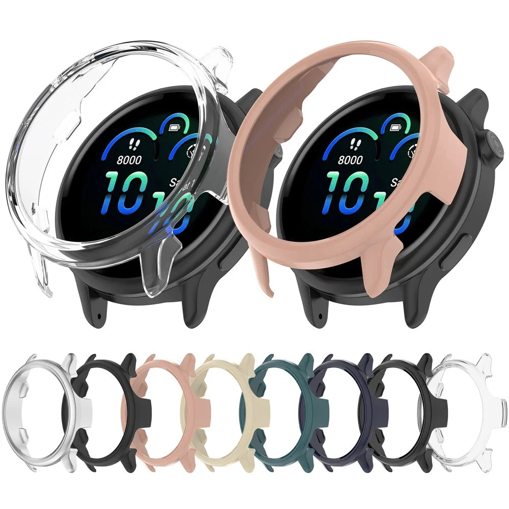 For Garmin Vivoactive 6 Case Half-Wrapped Hollow Hard PC Watch Cover - Black - 7