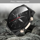 Full Body Plated PC Frame + Tempered Glass Wach Protective Cover for Huawei Watch GT 2 Pro ECG Smartwatch - Black - 3