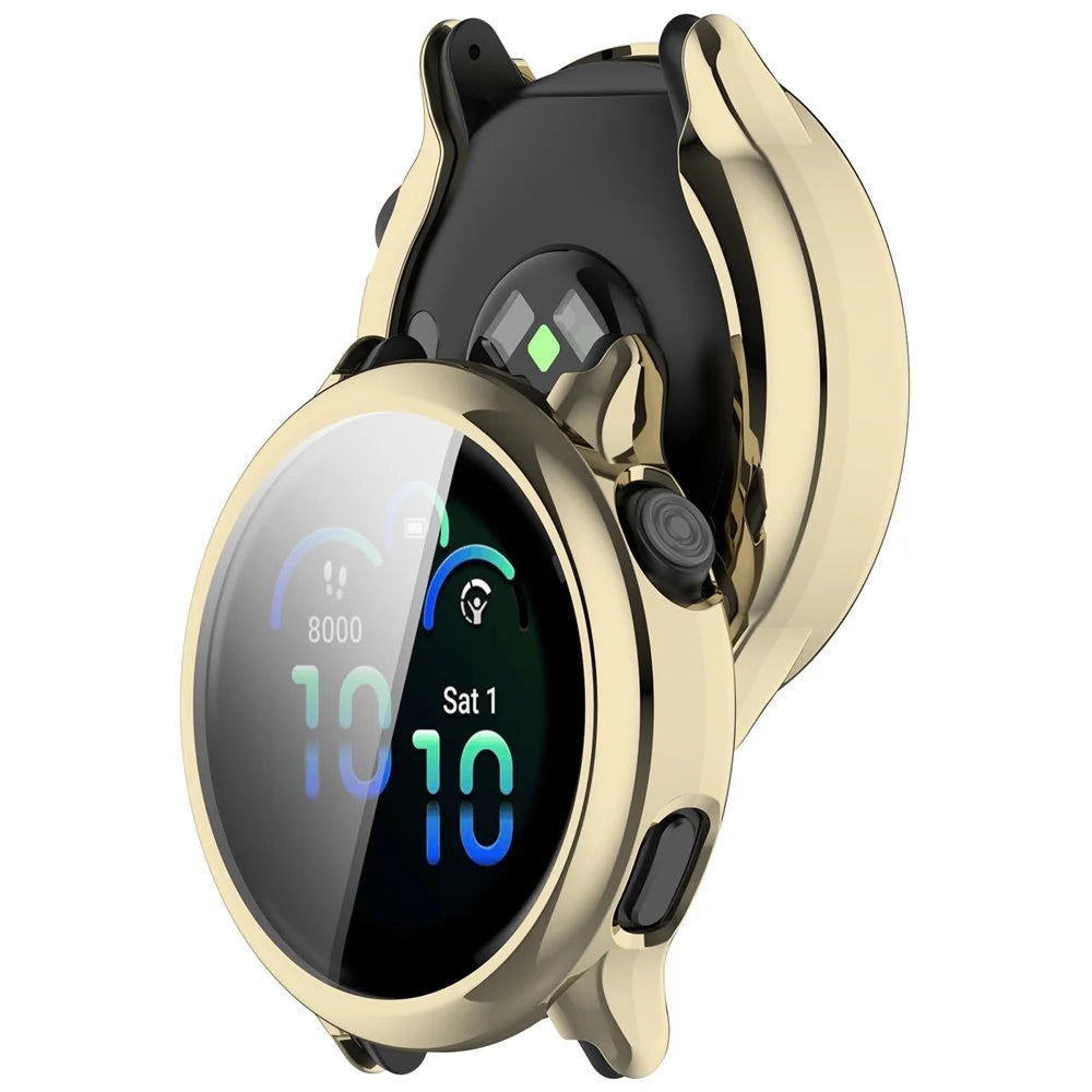 For Garmin Vivoactive 6 Watch Case Full Coverage Flexible TPU Electroplating Cover - Gold - 3