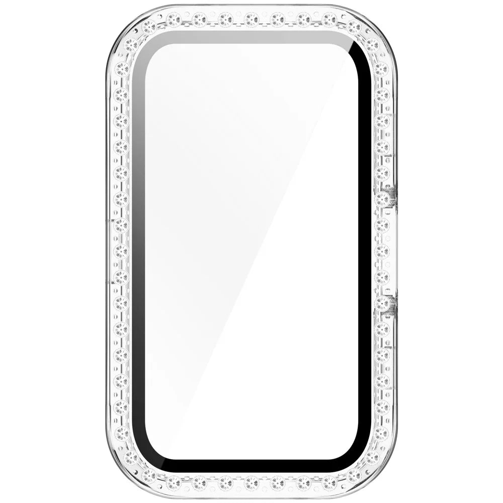 For Huawei Band 10  /  9  /  8 Clear Case Rhinestone Decor PC + Tempered Glass Film Protective Watch Cover - 6