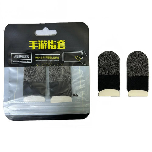 1Pair Gaming Finger Sleeves Anti-Slip Touchscreen Ultra-Thin Finger Cover for Mobile Games / E-Sports - Black - 1
