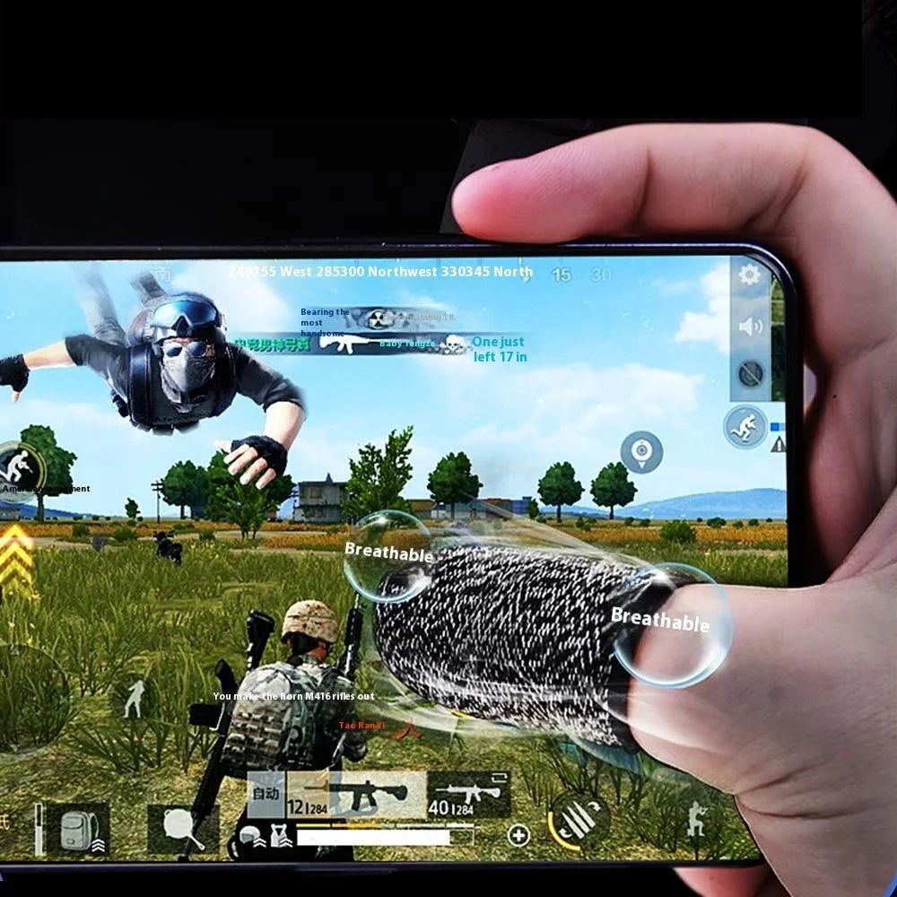 1Pair Gaming Finger Sleeves Anti-Slip Touchscreen Ultra-Thin Finger Cover for Mobile Games / E-Sports - Black - 3
