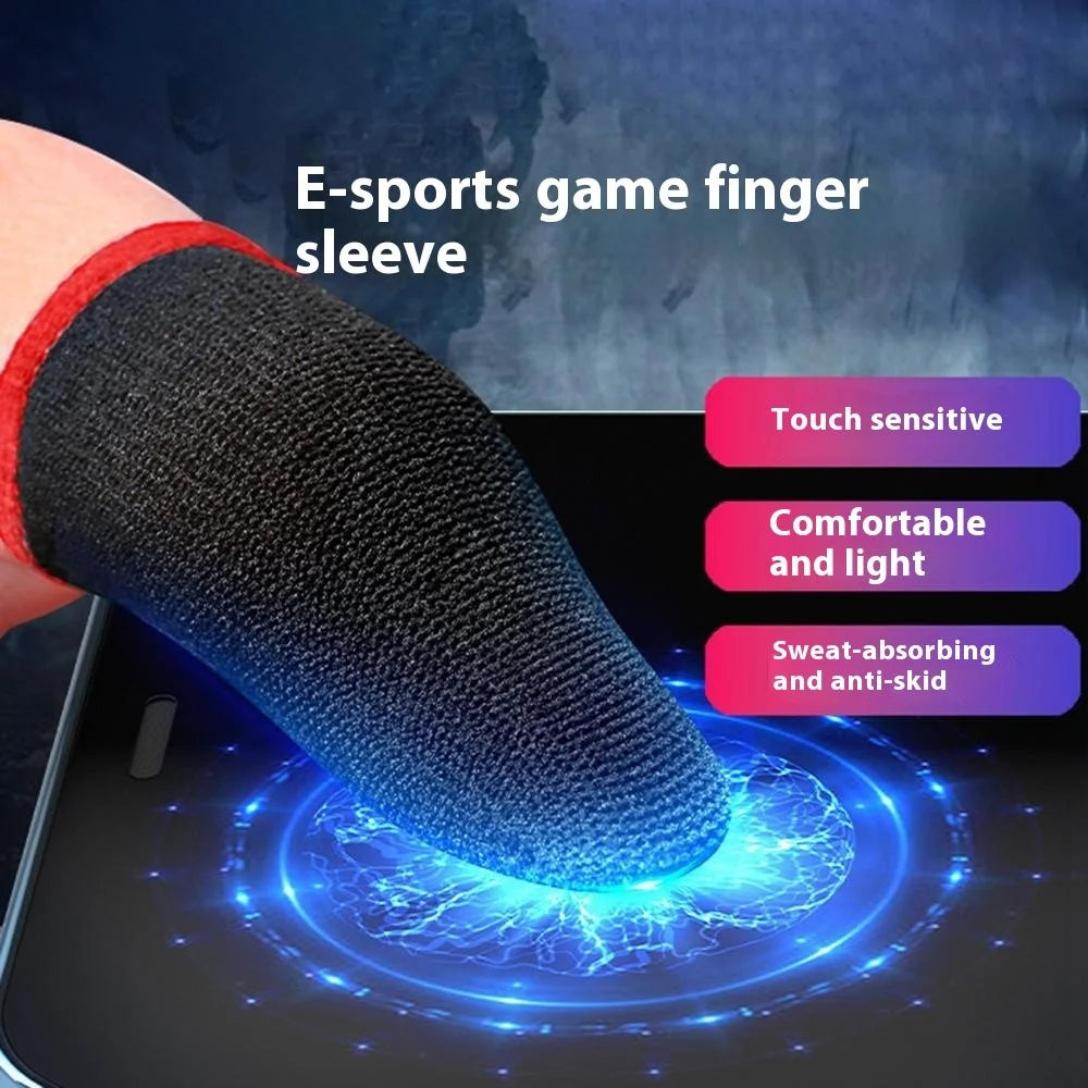 1Pair Gaming Finger Sleeves Anti-Slip Touchscreen Ultra-Thin Finger Cover for Mobile Games / E-Sports - Black - 5