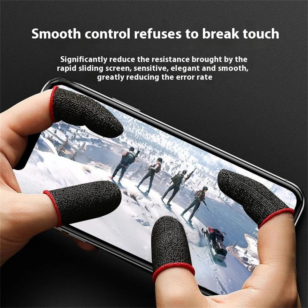 1Pair Gaming Finger Sleeves Anti-Slip Touchscreen Ultra-Thin Finger Cover for Mobile Games / E-Sports - Black - 7