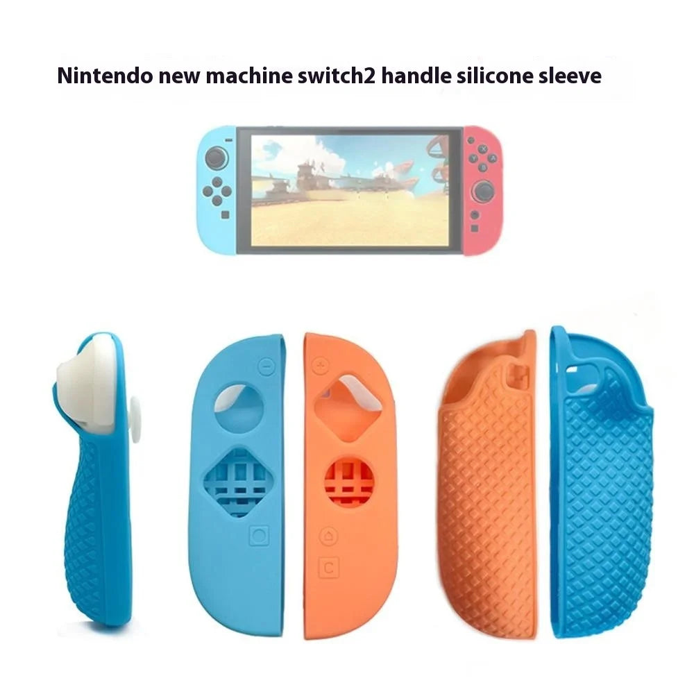 1 Pair For Nintendo Switch 2 Left and Right Joy-Con Controller Silicone Cover Protective Case - Orange+Blue - 2