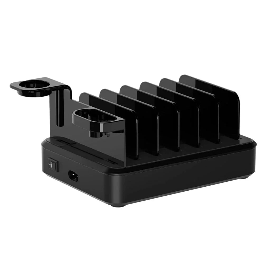 018-3PD-2 6 Ports USB Charging Station 110W PD QC 3.0 Smart Charging Dock for iPhone  /  iPad  /  iWatch  /  AirPods - Black / EU Plug - 1