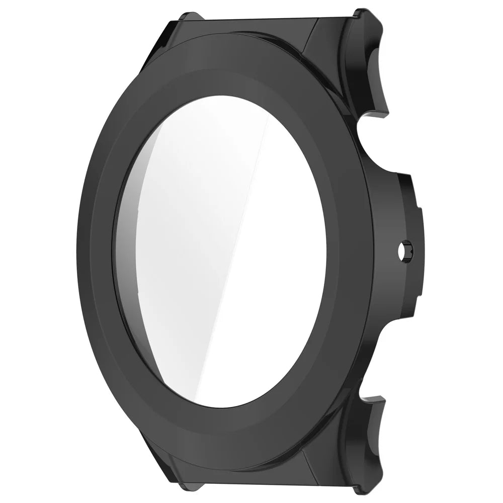 WANLONFENG For Huami Amazfit Cheetah Pro / Huami Amazfit Cheetah Round Watch Case  PC Frame Cover with Tempered Glass Screen Protector - Black - 4