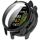 WANLONFENG For Garmin Approach S50 Watch Case  PC Frame Cover with Tempered Glass Screen Protector - Black - 1