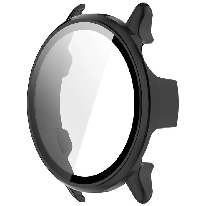 WANLONFENG For Garmin Vivoactive 6 Watch Case  PC Frame Cover with Tempered Glass Screen Protector - Black - 4
