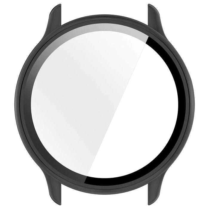 WANLONFENG For Garmin Vivoactive 6 Watch Case  PC Frame Cover with Tempered Glass Screen Protector - Black - 6