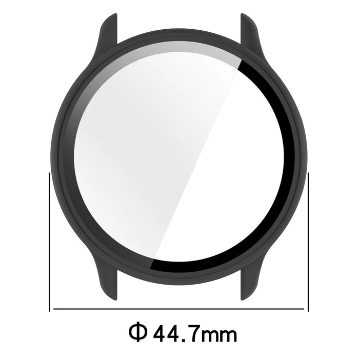 WANLONFENG For Garmin Vivoactive 6 Watch Case  PC Frame Cover with Tempered Glass Screen Protector - Black - 7