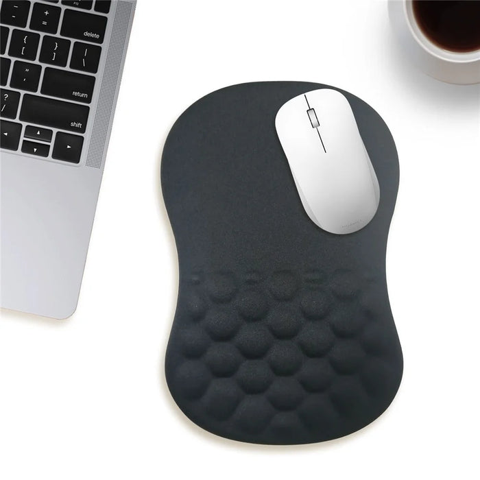 30x20x2.5cm Office Gaming Mouse Pad with Wrist Rest Memory Foam Relieve Fatigue Mouse Mat - Black - 1