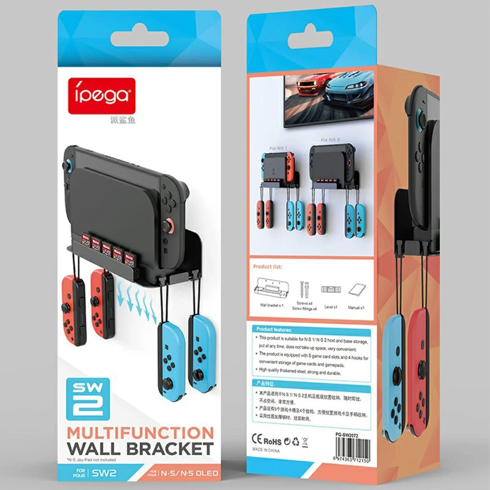 IPEGA PG-SW2072 For Nintendo Switch 2 / 1 Wall Mount Bracket Game Card Storage Controller Hanger - 5