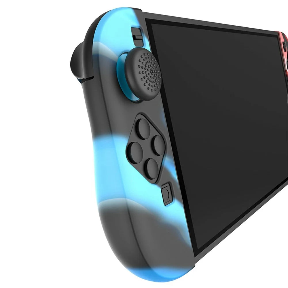 IPEGA PG-SW2083 1 Pair For Nintendo Switch 2 Joy-Pad Controller  Silicone Case with 4Pcs Joystick Caps - Black Blue  /  Black Red - 2