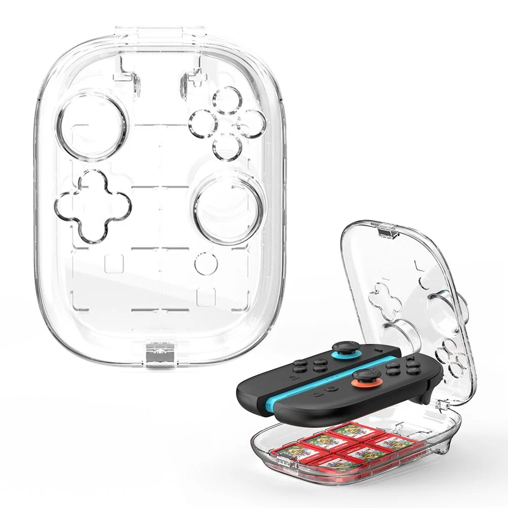 JYS-NS2311 For Nintendo Switch 2 Joy-Con Controller Clear Protection Case Magnetic PC Shell with Game Card Storage Function - 1