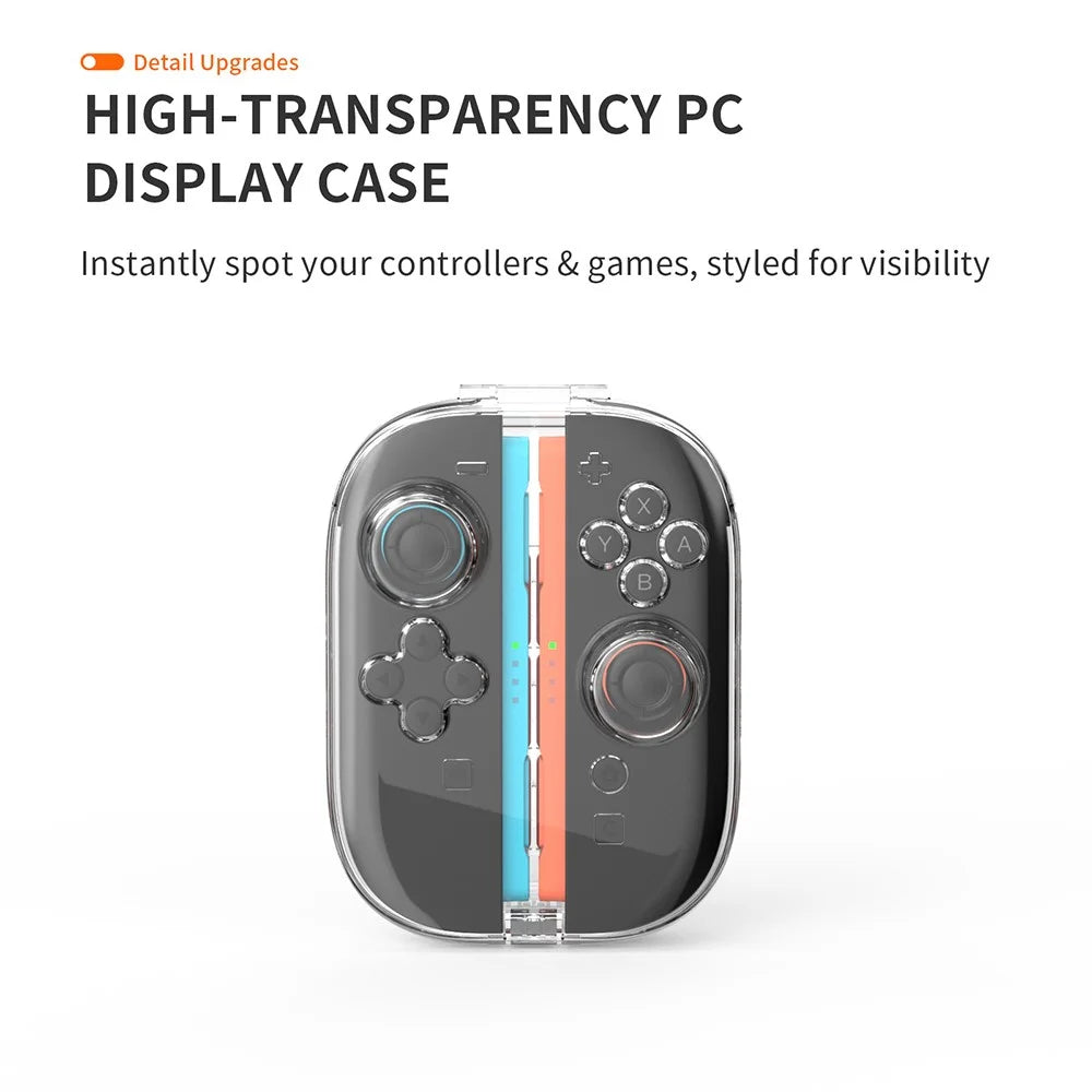 JYS-NS2311 For Nintendo Switch 2 Joy-Con Controller Clear Protection Case Magnetic PC Shell with Game Card Storage Function - 4