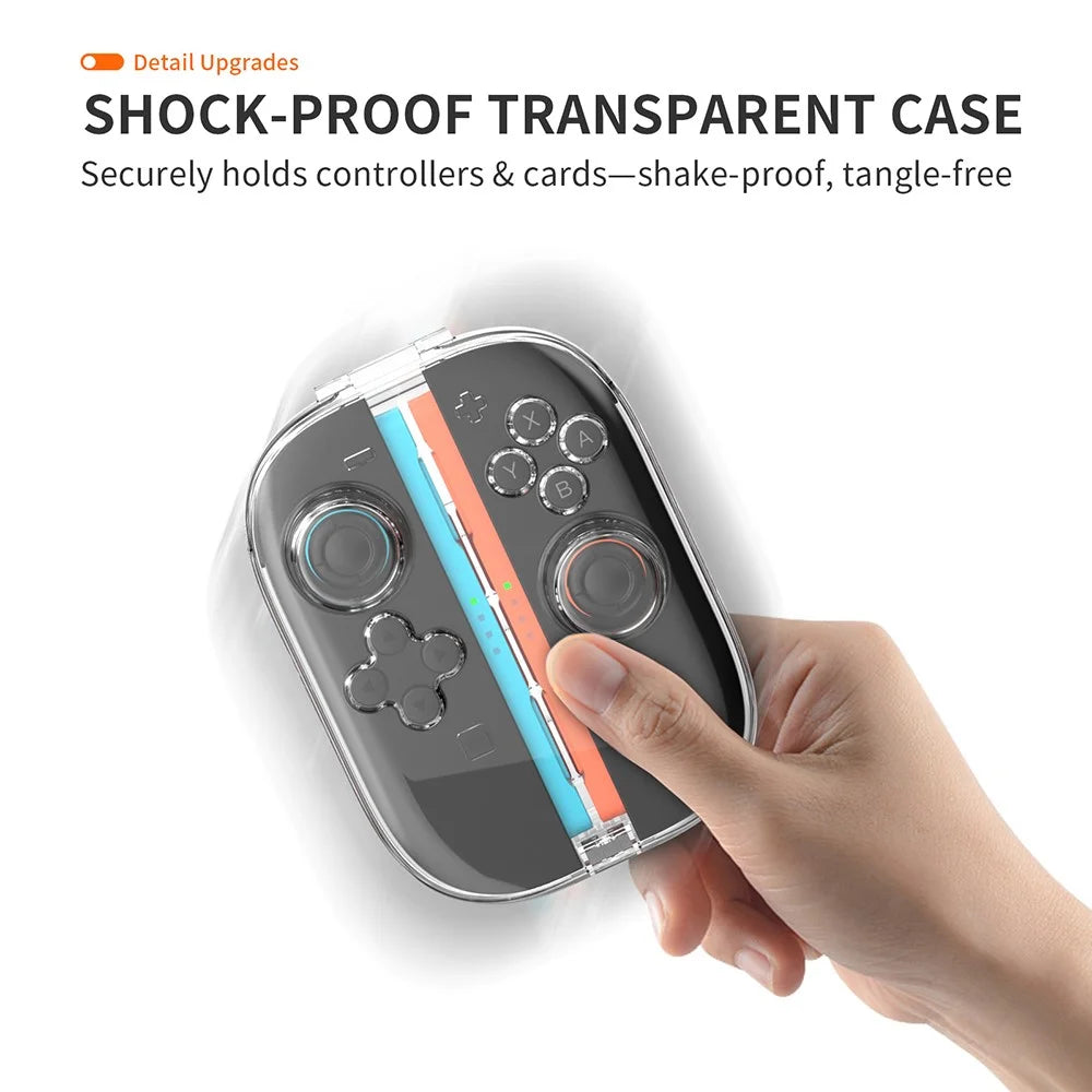 JYS-NS2311 For Nintendo Switch 2 Joy-Con Controller Clear Protection Case Magnetic PC Shell with Game Card Storage Function - 5