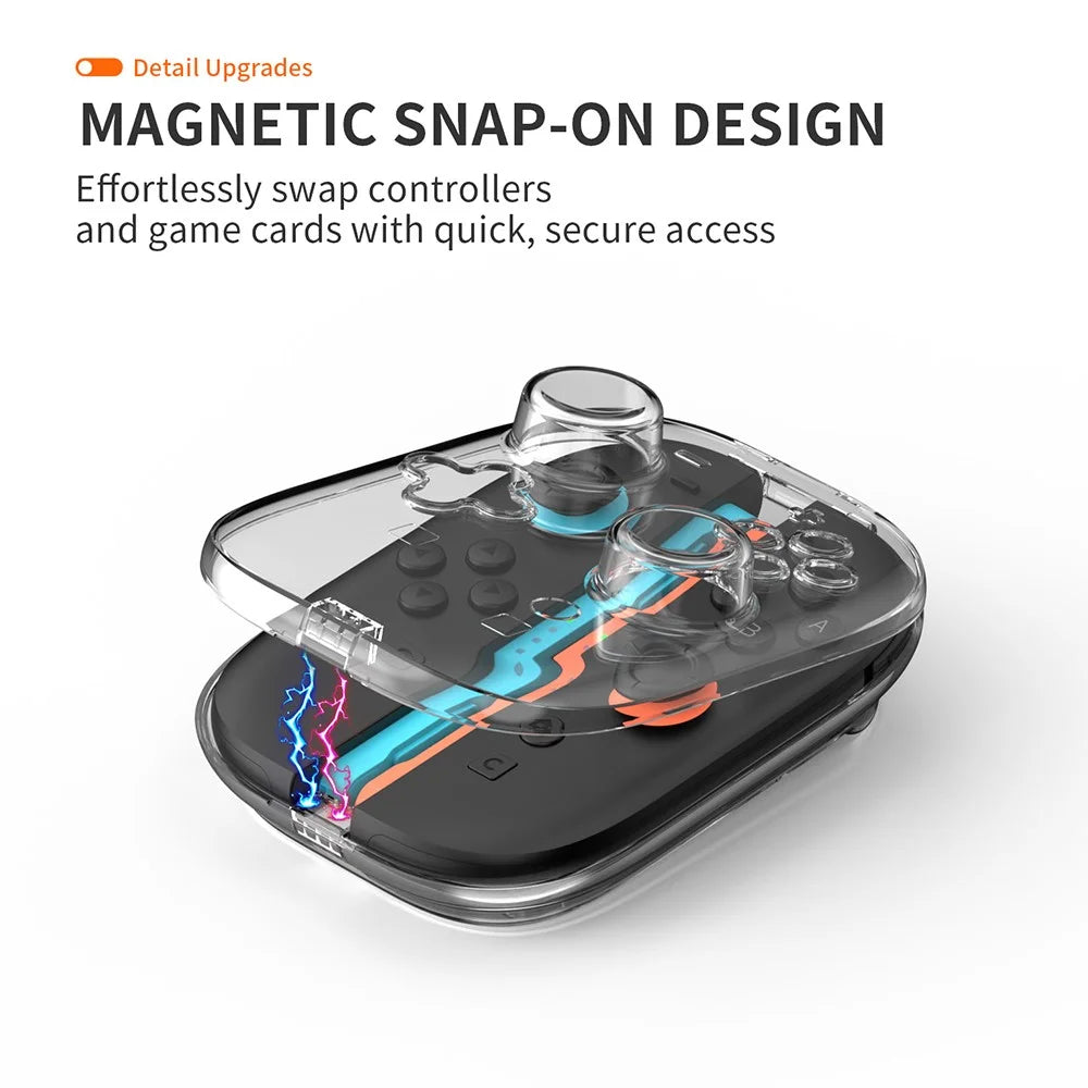 JYS-NS2311 For Nintendo Switch 2 Joy-Con Controller Clear Protection Case Magnetic PC Shell with Game Card Storage Function - 6