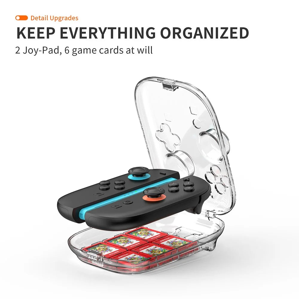 JYS-NS2311 For Nintendo Switch 2 Joy-Con Controller Clear Protection Case Magnetic PC Shell with Game Card Storage Function - 7