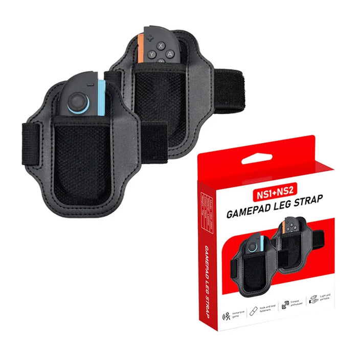 HBS-2860 2Pcs For Nintendo Switch 2 / 1 Joy-Con Controller Leg Strap Leather Elastic Sports Band - 1