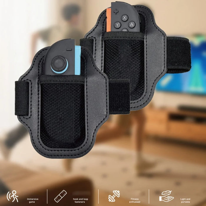 HBS-2860 2Pcs For Nintendo Switch 2 / 1 Joy-Con Controller Leg Strap Leather Elastic Sports Band - 2
