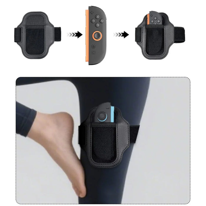 HBS-2860 2Pcs For Nintendo Switch 2 / 1 Joy-Con Controller Leg Strap Leather Elastic Sports Band - 7
